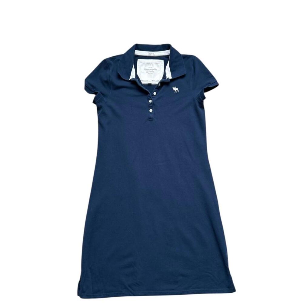 VTG Abercrombie Blue Polo Mini Dress Size Large Academia Schoolgirl Preppy Y2K